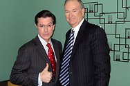 Bill and Stephen Colbert in the green room at The Colbert Report prior to taping.